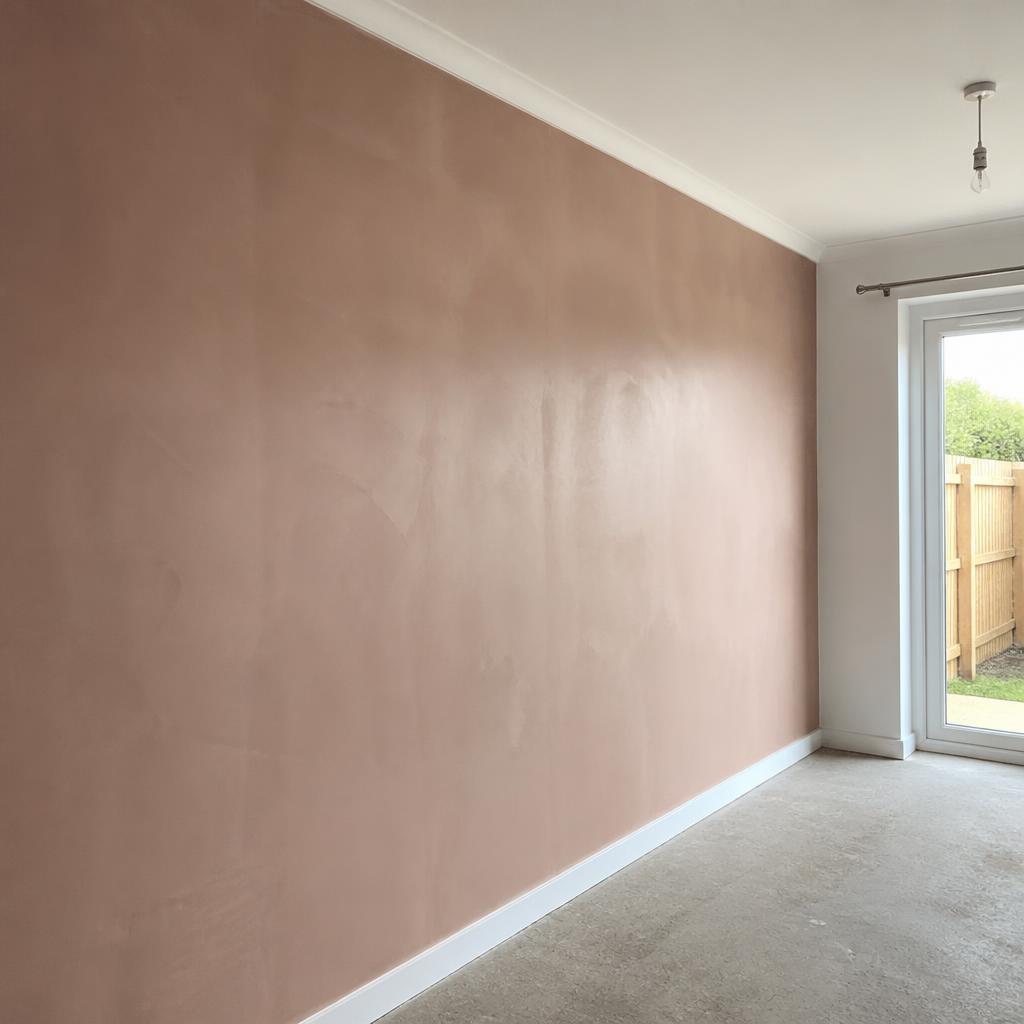 Freshly skimmed dining room wall