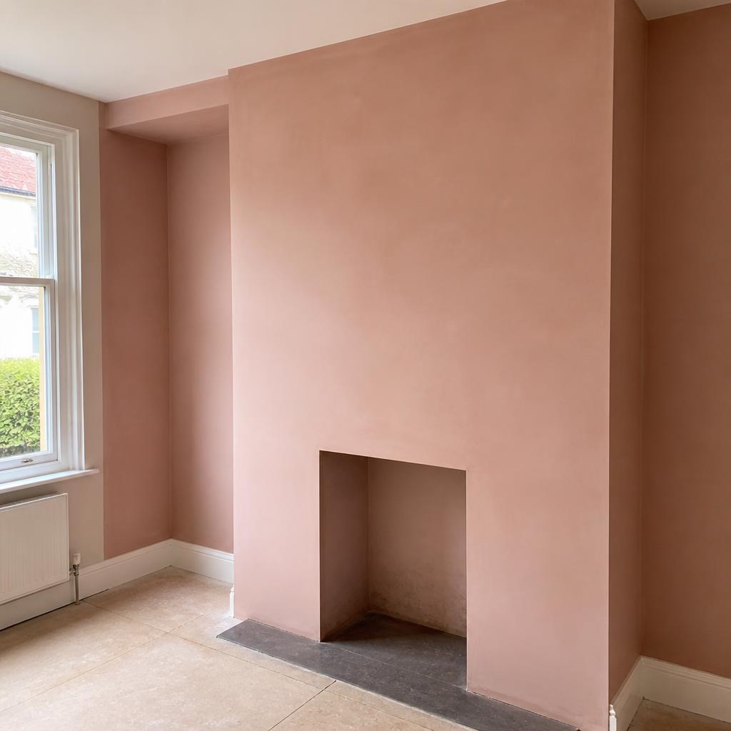 Chimney breast and alcoves freshly skimmed