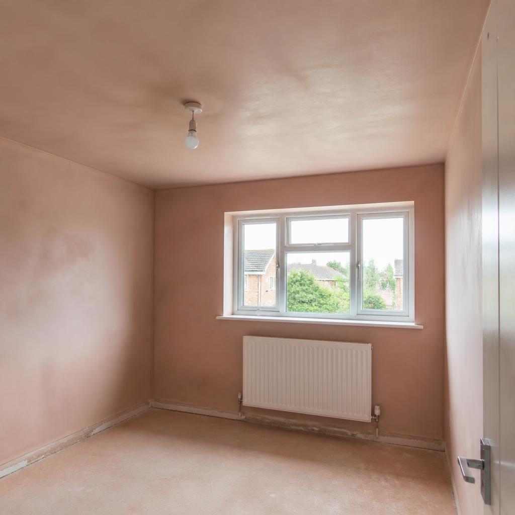 Freshly skimmed nursery room with pink plaster walls