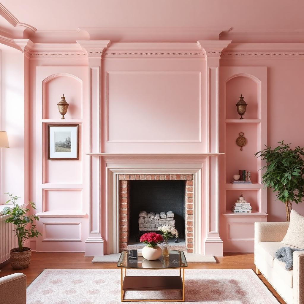 Chimney breast and alcoves skimmed in a Victorian living room